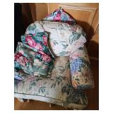 Boho chic pink floral swivel rocker