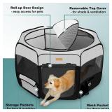 X-Large Dog Playpen, Portable Pet Play Pen for Cat, Puppies, Rabbits, Chickens, Foldable Large-Capacity Pet Tent for Indoor/Outdoor Travel Camping (Size XL Without Carry Bag)