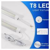 Led Shop Lights,4FT LED Light 50W 6500K 7000LM Led Daylight,Garage Light Linkable Clear Cover Integrated V-Shape for Garage Warehouse Workbench Workshop(2-Pack)