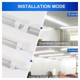 Led Shop Lights,4FT LED Light 50W 6500K 7000LM Led Daylight,Garage Light Linkable Clear Cover Integrated V-Shape for Garage Warehouse Workbench Workshop(2-Pack)