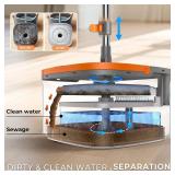 Mop and Bucket Set, Spin Mop with Separate Dirty Water System, Deep-Cleaning Mops for Floors, Versatile Mops for Walls