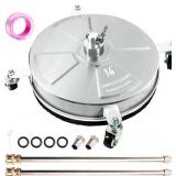 14" Pressure Washer Surface Cleaner with 4 Wheels, Stainless Steel Power Washer Surface Cleaner for Driveways Sidewalks Patios, 1/4" Quick Connector, 2 Extension Wand, 4000 PSI