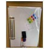WALGLASS Double-Sided White Board, 24" x 18" Dry Erase Board Magnetic Whiteboard for Wall, Hanging Mounted Whiteboard Silver Aluminium Frame for Home, School, Office, Kitchen
