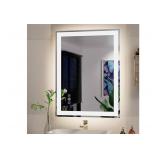 24"x 32" LED Mirror for Bathroom, Front and Backlit Controlled Separately LED Wall Vanity Mirror, LED Vanity Mirror with Lights, Stepless Dimmable, Anti Fog, Tempered Glass, Memory (UL ETL)