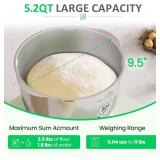 Electric Dough Maker with Ferment & Weighing Function, 5.2QT Dough Mixer with 304 Stainless Steel Bowl, Flour Kneading Machine for Pizza Bread Maker, Microcomputer Timing, Face-up Touch Panel