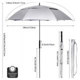 G4Free Vented UV Golf/Beach Umbrella 68" Arc, Auto Open Oversize Extra Large Windproof Sun Shade Rain Umbrellas
