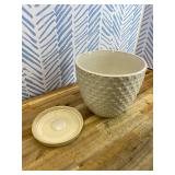 G EPGardening 8 Inch Plant Pot for Indoor Outdoor Plants Round Ceramic Planter Pot with Drainage Hole and Saucer Modern Large Flower Pot White