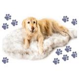 Retails for $120! PupRug Orthopedic Dog Bed for Large Dogs with Fluffy Soft Faux Fur and Memory Foam for Joint Pain Relief, Machine Washable and Waterproof Couch Bed, White with Brown Accents, Medium