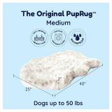 Retails for $120! PupRug Orthopedic Dog Bed for Large Dogs with Fluffy Soft Faux Fur and Memory Foam for Joint Pain Relief, Machine Washable and Waterproof Couch Bed, White with Brown Accents, Medium
