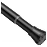 Tension Rods for Windows 28 to 48 Inch - Black Tension Curtain Rod | Spring Tension Rod, No Drill, Non Slip, Adjustable Curtain Rods