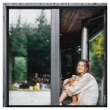 4 Sets Aluminum Window Screen Frame Kit, 5/16 in x 3/5 in x 46 Inch, Makes Four Complete Screen 46" x 46" or Smaller, Includes Premium Screen Mesh, Heavy Duty Corners & Durable Spline, Black