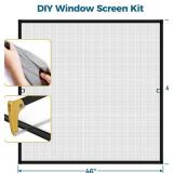 4 Sets Aluminum Window Screen Frame Kit, 5/16 in x 3/5 in x 46 Inch, Makes Four Complete Screen 46" x 46" or Smaller, Includes Premium Screen Mesh, Heavy Duty Corners & Durable Spline, Black