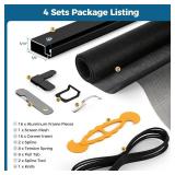 4 Sets Aluminum Window Screen Frame Kit, 5/16 in x 3/5 in x 46 Inch, Makes Four Complete Screen 46" x 46" or Smaller, Includes Premium Screen Mesh, Heavy Duty Corners & Durable Spline, Black