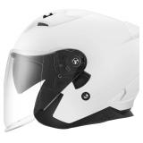 Motorcycle Open Face Helmet YEMA YM-637 DOT Approved 3/4 Half Helmet with Sun Visor for Adult Men Women