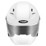 Motorcycle Open Face Helmet YEMA YM-637 DOT Approved 3/4 Half Helmet with Sun Visor for Adult Men Women