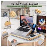 Lap Desk for Laptop Bed Desk Tray Table with Cushion, 5 Angles, Phone & Tablet Holder, Mouse Pad & Ventilation Laptop Stand, Lap Table, Couch Desk for 15 -17 Laptops (Gray)
