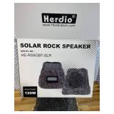 Retails for $129! Herdio 6.5" Rock Bluetooth Speakers Outdoor Waterproof IPX7 Wireless Solar Max 200 Watt, TWS Connection Powered with Rechargeable Battery for Garden Patio Deck Pool Backyard Black 1P