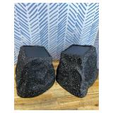 Retails for $129! Herdio 6.5" Rock Bluetooth Speakers Outdoor Waterproof IPX7 Wireless Solar Max 200 Watt, TWS Connection Powered with Rechargeable Battery for Garden Patio Deck Pool Backyard Black 1P