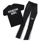 Antoon Black T-Shirt/Stacked Flare Track Set