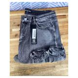 Alliyah Grey Wash Cargo Super Stacked Jean