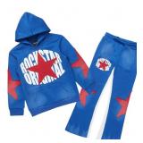 Boys States 2.0 Royal/Red Stacked Hoodie Track Set