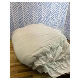 AIKASY White Comforters King Size Set, Vintage Boho Chic Farmhouse Bedding Sets Shabby Ruffle Queen Bed Comforter Bedding 3PCS 1 Comforter and 2 Pillowcases