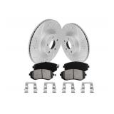 Retails for $105! Front Brake Pads And Rotors Kit Compatible With 2005-2012 Subaru Outback, 2009-2010 Forester, Automotive Replacement Brake Kits 31407 D929-7830 Geomet Drilled And Slotted Rotors 293.
