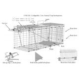 Faicuk Large Collapsible Humane Live Animal Cage Trap for Raccoon, Opossum, Stray Cat, Rabbit, Groundhog and Armadillo 32 x 11 x 13 Inch