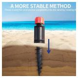 7ft Heavy Duty High Wind Beach Umbrella Parasols with sand anchor & Tilt Sun Shelter, UV 50+ Protection Outdoor Sunshade Umbrellas Carry Bag for Patio Garden Pool Backyard Stripe Blue insert completel