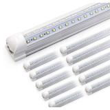 Retails for $109! 4FT T8 LED Shop Lights 10 Pack, 40W 5400LM 6500K, V Shape High Output Clear Cover, Plug and Play, Linkable, for Garage, Warehouse, Basement