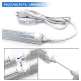 Retails for $109! 4FT T8 LED Shop Lights 10 Pack, 40W 5400LM 6500K, V Shape High Output Clear Cover, Plug and Play, Linkable, for Garage, Warehouse, Basement
