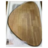 Retails for $130! Wood Coffee Table, Mid Century Modern Triangle Coffee Table for Living Room, Rustic Solid Wood Legs and Tabletop, Farmhouse Walnut Accent Center Table for Small Spaces