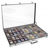 Retails for $130! Card Show Display Case Large Aluminum 34"x22", Lockable Trading Card Display Case with Handle, Sports Card/TCG/Jewelry Display Box - Silver