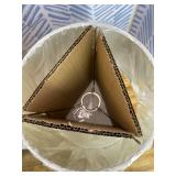 2 Pack 15.25 in. 1-Light Aqua Buoy Rope Nautical Netted Coastal Ocean Sea Glass Table Lamp with White Fabric Shade