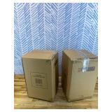 2 Pack 15.25 in. 1-Light Aqua Buoy Rope Nautical Netted Coastal Ocean Sea Glass Table Lamp with White Fabric Shade