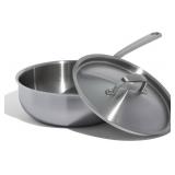 Retails for $179! Made In Cookware - 3 Quart Stainless Steel Saucier Pan - 5 Ply Stainless Clad - Professional Cookware - Crafted in Italy - Induction Compatible