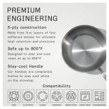 Retails for $179! Made In Cookware - 3 Quart Stainless Steel Saucier Pan - 5 Ply Stainless Clad - Professional Cookware - Crafted in Italy - Induction Compatible