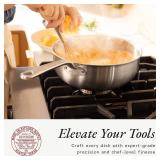 Retails for $179! Made In Cookware - 3 Quart Stainless Steel Saucier Pan - 5 Ply Stainless Clad - Professional Cookware - Crafted in Italy - Induction Compatible