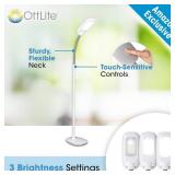 Retails for $140! OttLite LED Floor Lamp Adjustable Height with ClearSun LED Technology - Touch Controls & 3 Brightness Settings, Natural Lighting - Craft Daylight Floor Lamp for Living Room, Bedroom,