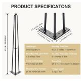 24Inch Reinforce Hairpin Table Legs for Furniture Set of4, Sturdy Cast lron Modern Metal Desk Legs,1300lbs Load Capacity for Coffee Table,Dresser Legs Night Stand Desk Bench Desk(24in)