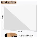 12 x 24 inch Clear Acrylic Sheets 1/8 inch Thick - 2 Pack Transparent Plexiglass Plastic Cast Panels for DIY Craft Projects, Signs, Display Cases - Easy to Cut with Laser, Saw or Hand Tools