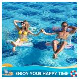 Pool Floats Adult, 2 Pack Inflatable Pool Floats, 4-in-1 Multi-Purpose Rafts Lounger Water Hammock for Swimming Pool, Thick PVC Pool Floaties for Adults Vacation