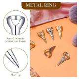 Jadive 6 Pieces Metal Hair Parting & Sectioning Rings Stitch Braid Tool Finger Retro Hair Extensions Tools for Women, Halloween Cosplay, Salon Use