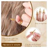 Jadive 6 Pieces Metal Hair Parting & Sectioning Rings Stitch Braid Tool Finger Retro Hair Extensions Tools for Women, Halloween Cosplay, Salon Use