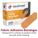 Dealmed Sterile Flexible Fabric Adhesive Bandages 1x3 Inch 100/Box - 2 Boxes - Breathable First Aid Strip Pack - Soft Stretch Wound Patch for Medical, Emergency Kits & Clinic