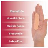 Dealmed Sterile Flexible Fabric Adhesive Bandages 1x3 Inch 100/Box - 2 Boxes - Breathable First Aid Strip Pack - Soft Stretch Wound Patch for Medical, Emergency Kits & Clinic