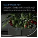 AC Infinity Square Heavy Duty Fabric Pots, 5 Gallon Aeration Reusable Grow Bags 5-Pack with 500G Thick Nonwoven Fabric and Plant Stake Loops, for Garden Growing Fruits, Vegetables, and Flowers
