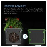 AC Infinity Square Heavy Duty Fabric Pots, 5 Gallon Aeration Reusable Grow Bags 5-Pack with 500G Thick Nonwoven Fabric and Plant Stake Loops, for Garden Growing Fruits, Vegetables, and Flowers