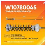Canamax W10780045 Washer Suspension Rods Kit - Compatible with Whirlpool Kenmore Amana Washers - Replaces W10537442 AP5971396 W10821951 - Pack of 4