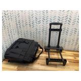 LoDrid Rolling Cleaning Bag with Detachable Trolley, Portable Cleaning Cart on Wheels for Supplies, Professional Caddy with Shoulder Strap for Housekeepers, Black (Patent Design)